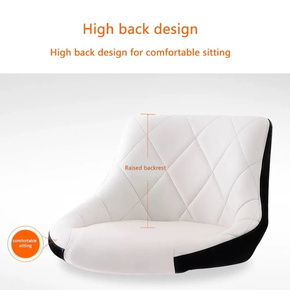 2 Pcs Bar Stools Kitchen Bar Stool Leather Barstools Swivel Gas Lift Counter Chairs BS8403 White