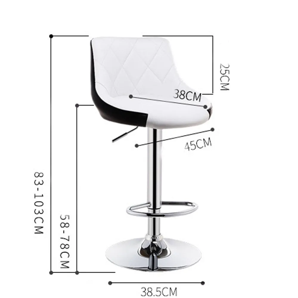 2 Pcs Bar Stools Kitchen Bar Stool Leather Barstools Swivel Gas Lift Counter Chairs BS8403
