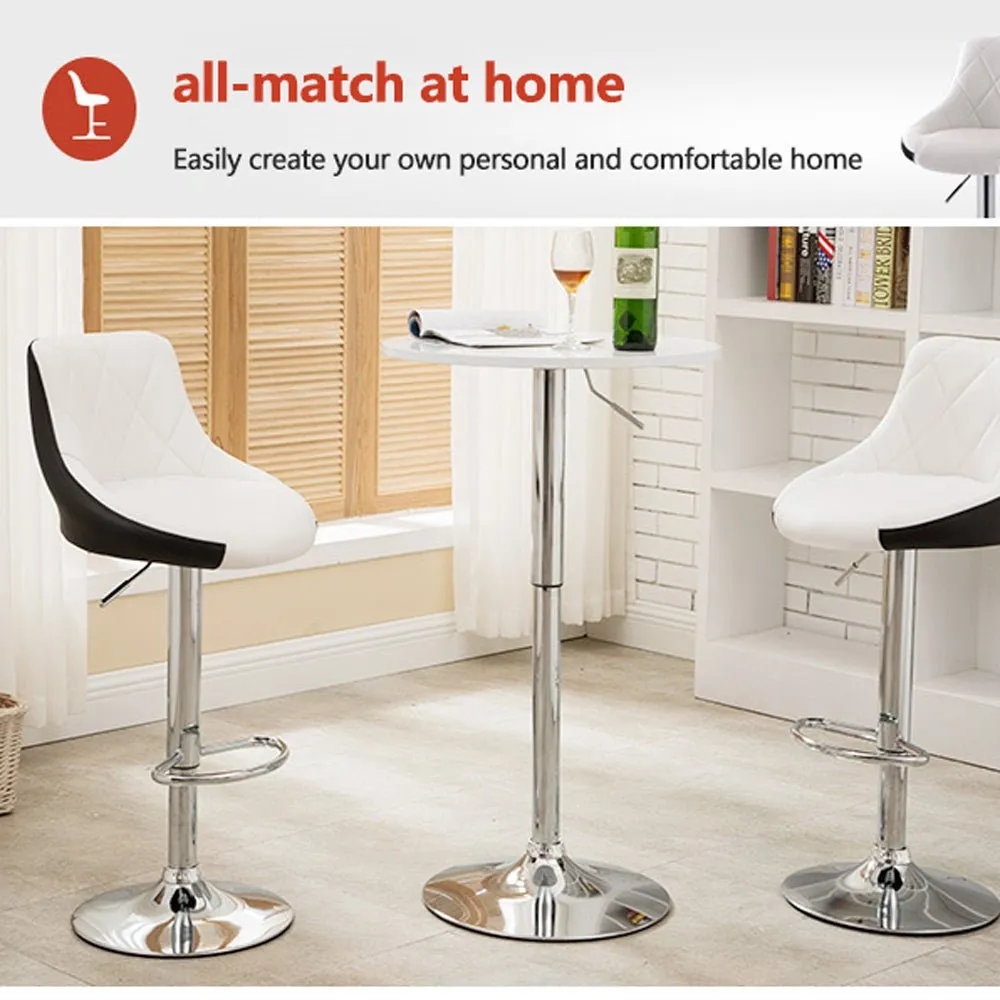 2 Pcs Bar Stools Kitchen Bar Stool Leather Barstools Swivel Gas Lift Counter Chairs BS8403