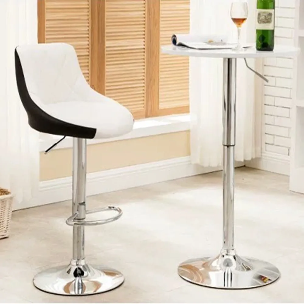 2 Pcs Bar Stools Kitchen Bar Stool Leather Barstools Swivel Gas Lift Counter Chairs BS8403