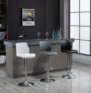 2 Pcs Bar Stools Kitchen Bar Stool Leather Barstools Swivel Gas Lift Counter Chairs BS8404