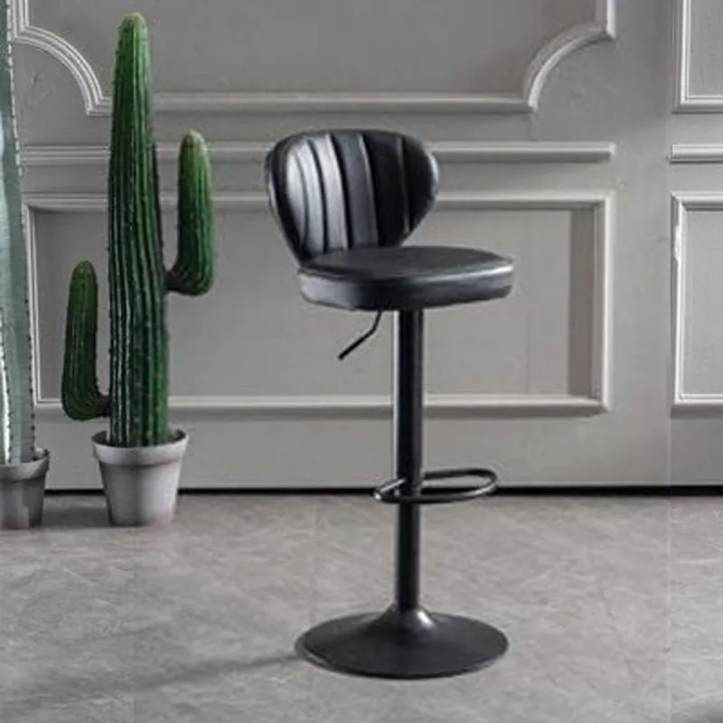 2 Pcs Bar Stools Kitchen Bar Stool Leather Barstools Swivel Gas Lift Counter Chairs BS8405 Orange