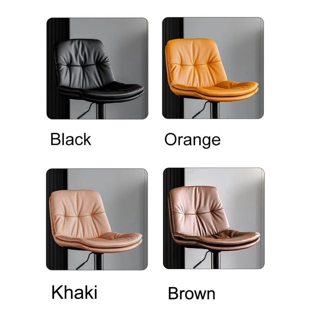2 Pcs Bar Stools Kitchen Bar Stool Leather Barstools Swivel Gas Lift Counter Chairs BS8406 Black
