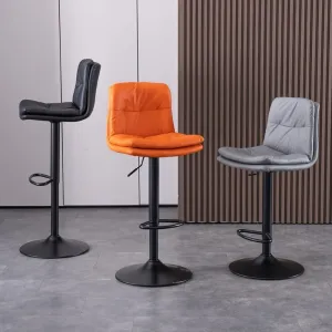 2 Pcs Bar Stools Kitchen Bar Stool Leather Barstools Swivel Gas Lift Counter Chairs BS8406