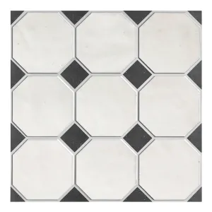 3D White and Black Geometric Peel and Stick Wall Tile