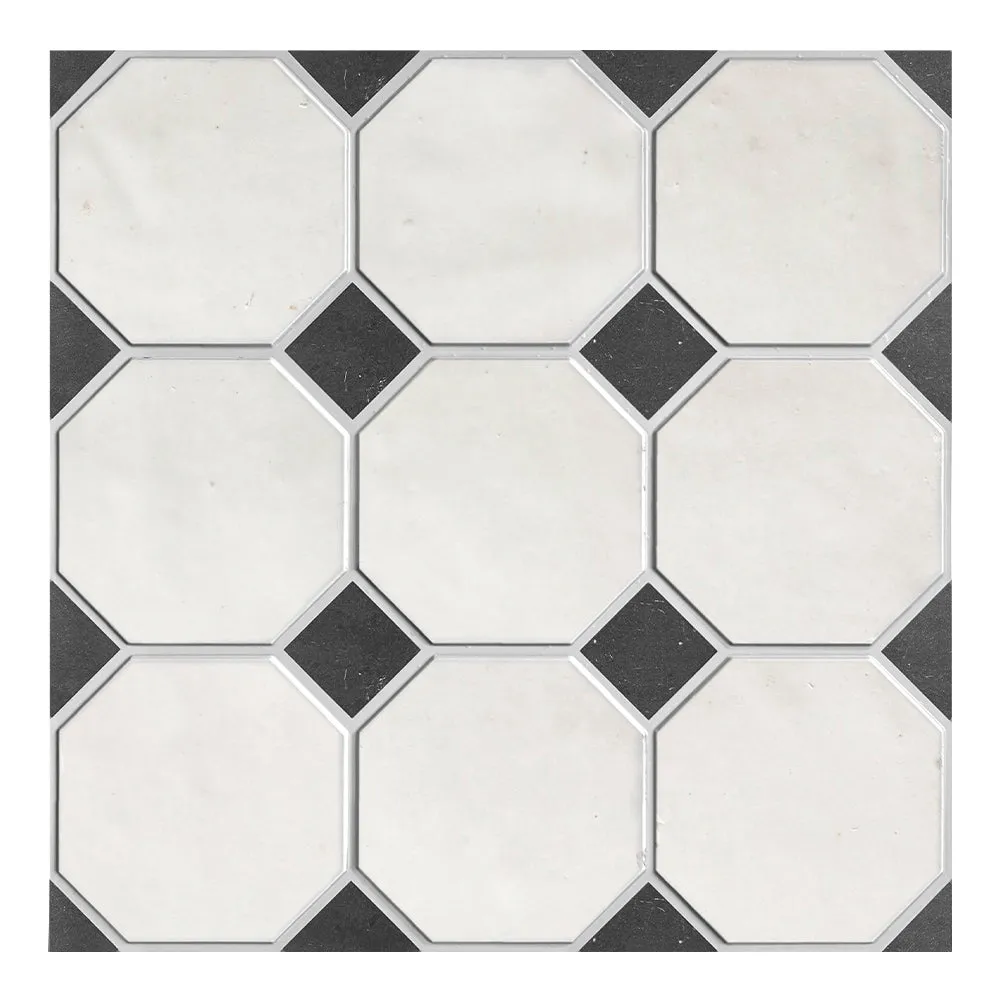 3D White and Black Geometric Peel and Stick Wall Tile