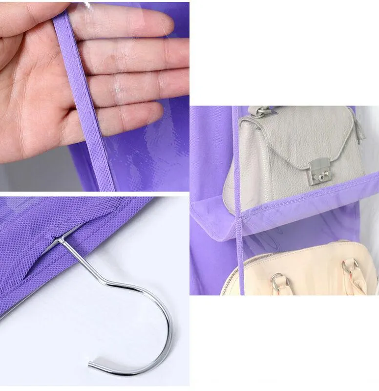 6 Pocket  Multi-Purpose Wardrobe Hanging Foldable Handbag Storage Organiser