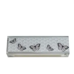 Acrylic Rummikub Grey Design Pink Butterflies Game