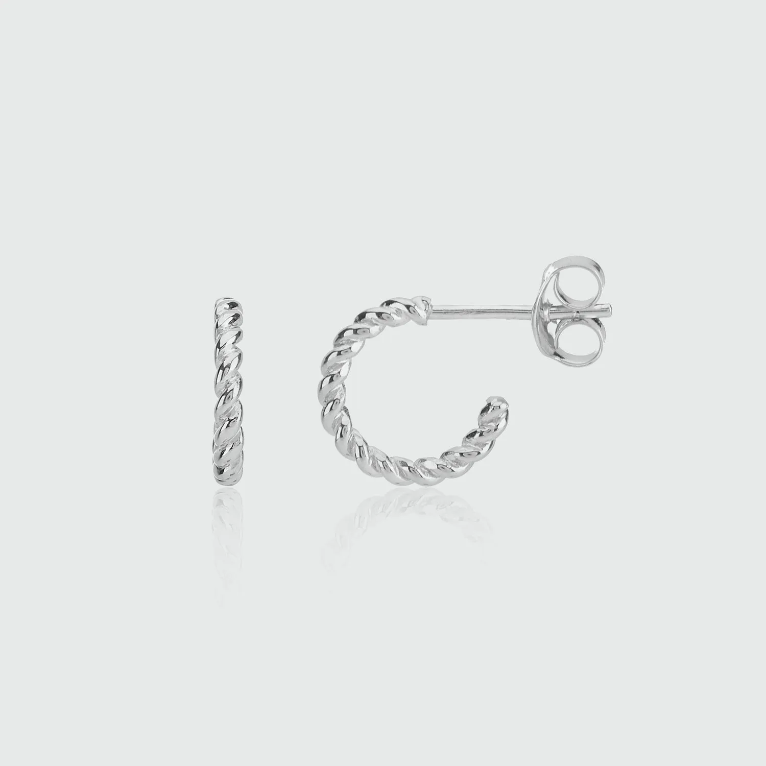 Alhambra Micro Twisted Sterling Silver Hoop Earrings
