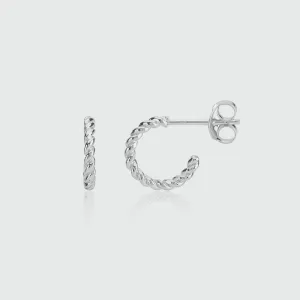 Alhambra Micro Twisted Sterling Silver Hoop Earrings