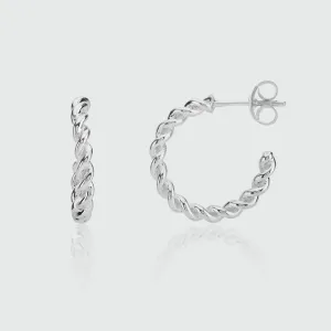 Alhambra Piccolo Twisted Sterling Silver Hoop Earrings