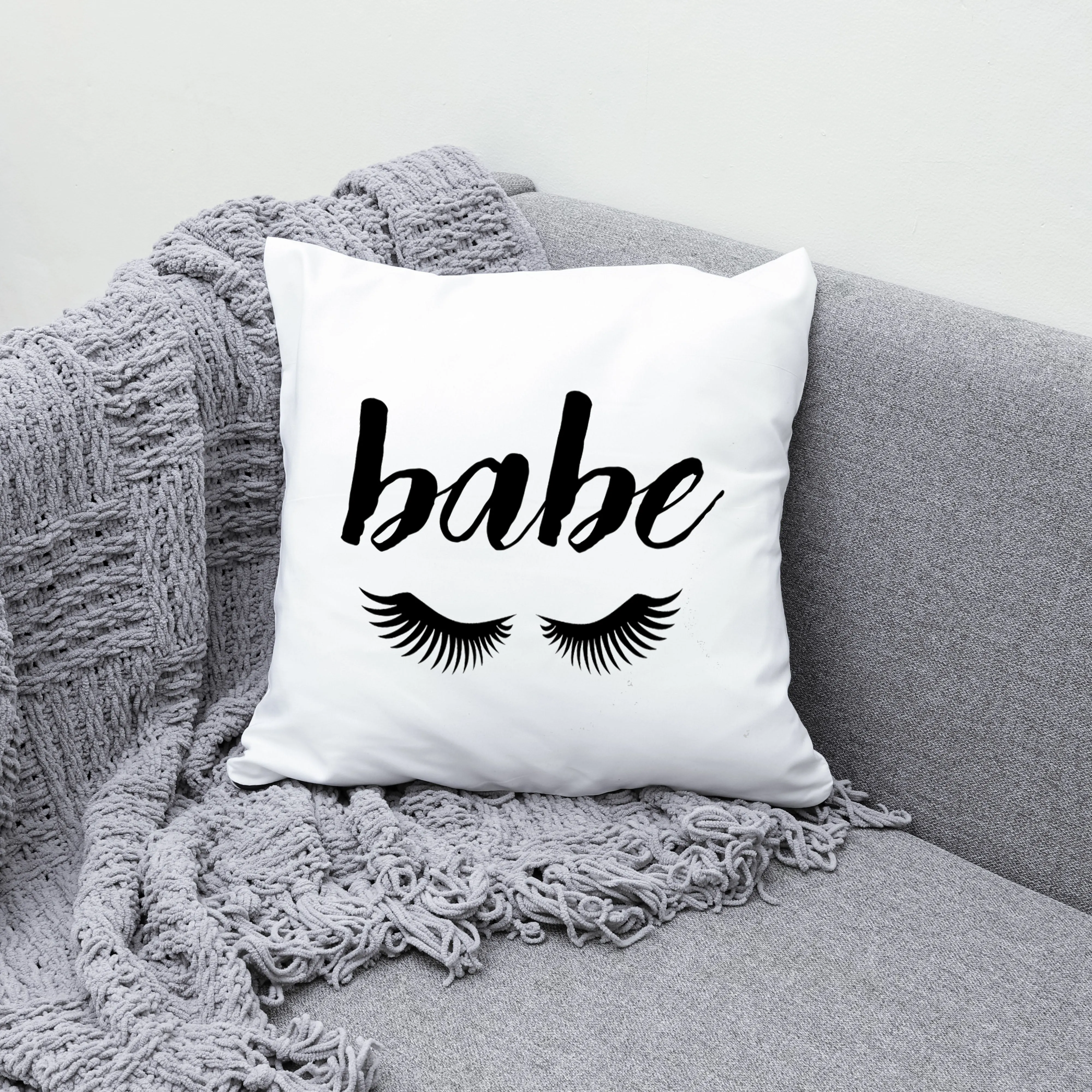 Babe Fashionable 18x18 Inch Throw Pillow Cover