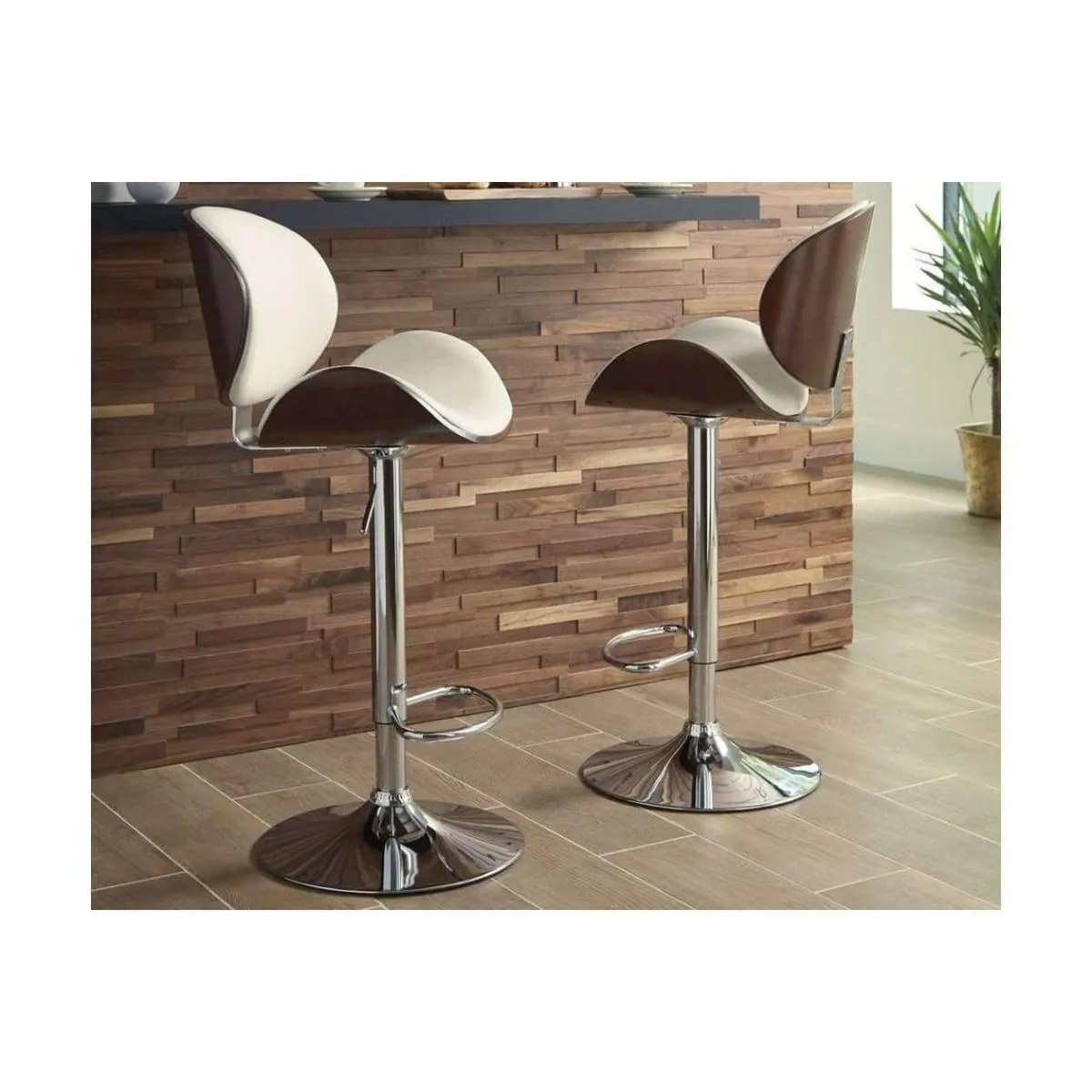 Bellatier Wood Finish Bar Height Bar Stool(Bone)