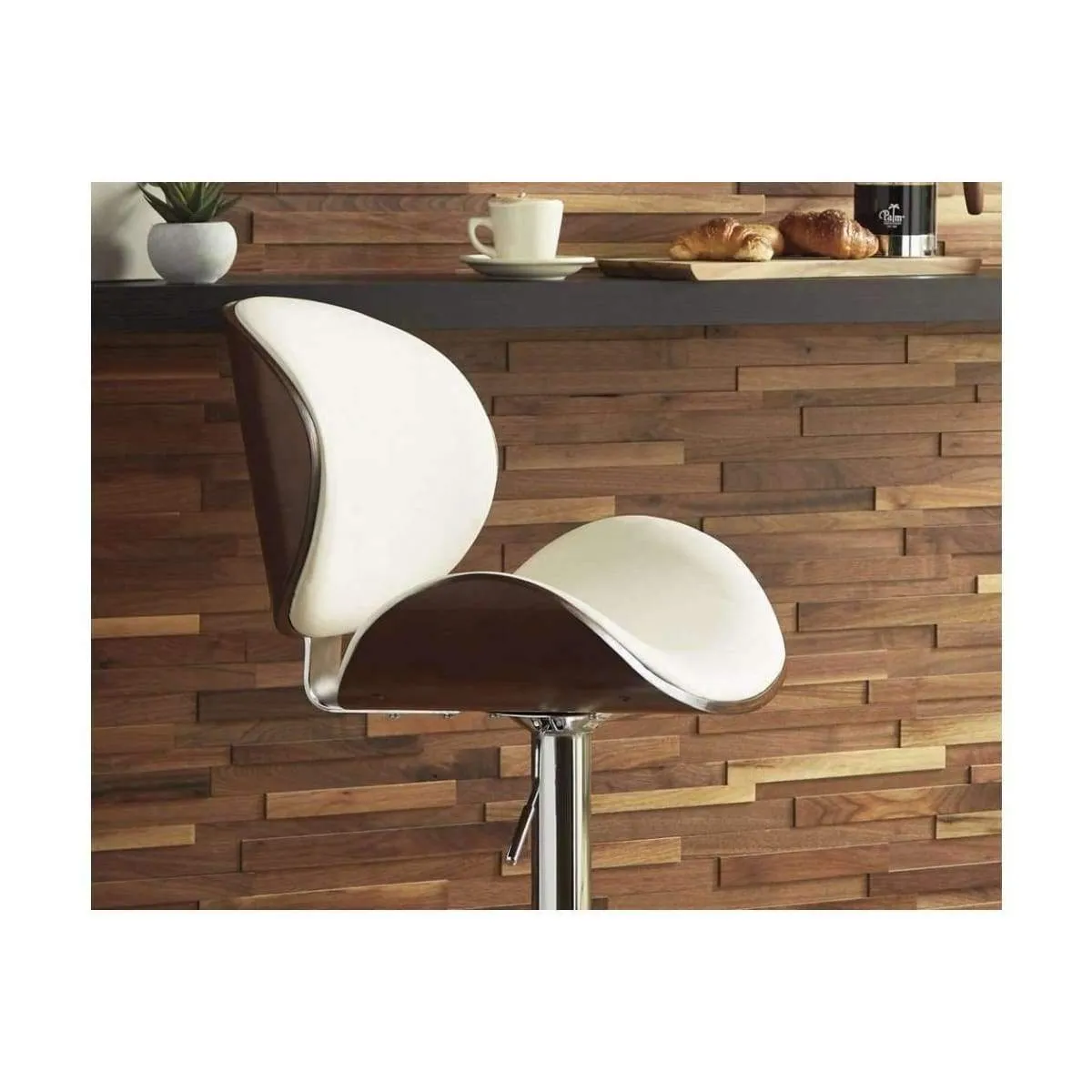 Bellatier Wood Finish Bar Height Bar Stool(Bone)