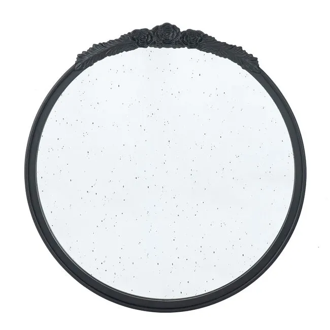 Bingley Rose Black Round Mirror