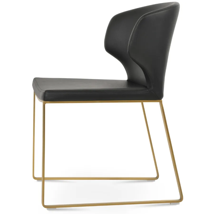Black Metal Dining Chairs Amed PLUS