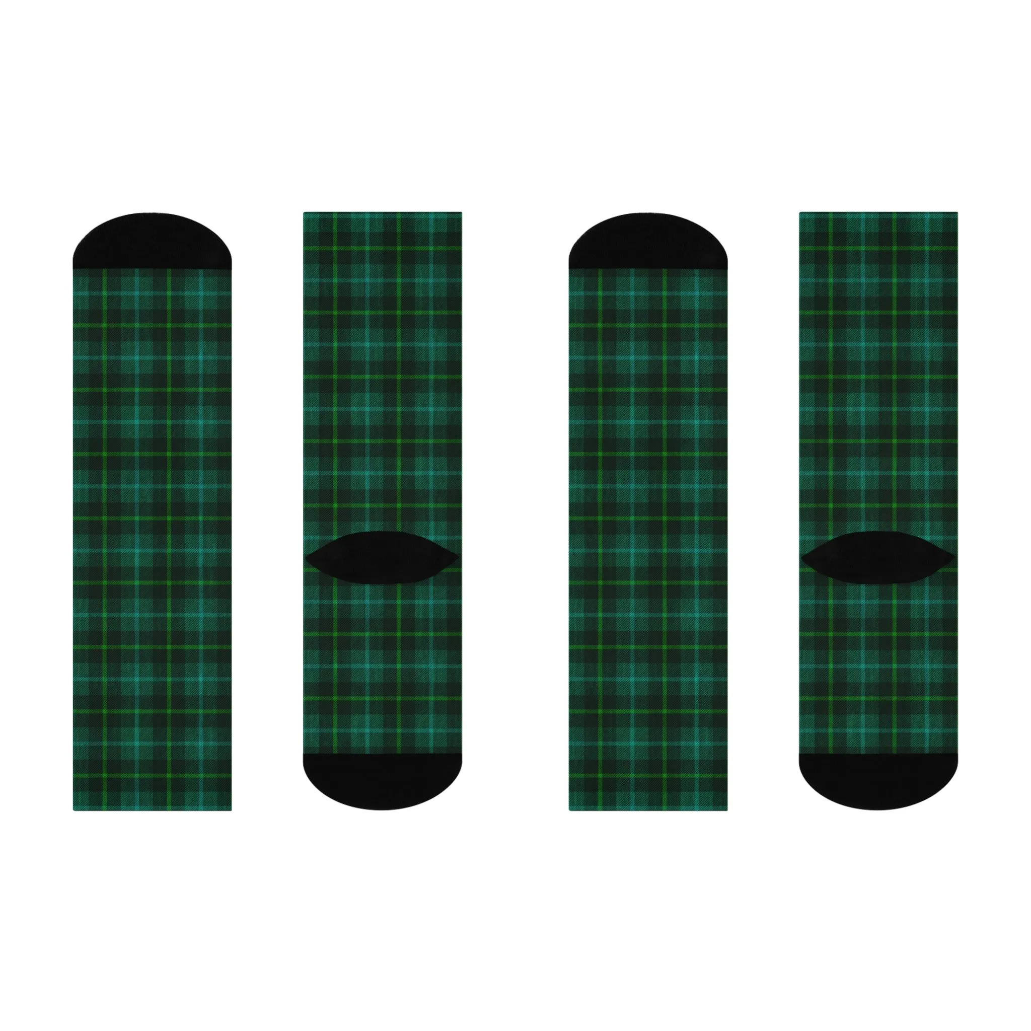 Blackwatch Plaid Design Cushioned Crew Socks
