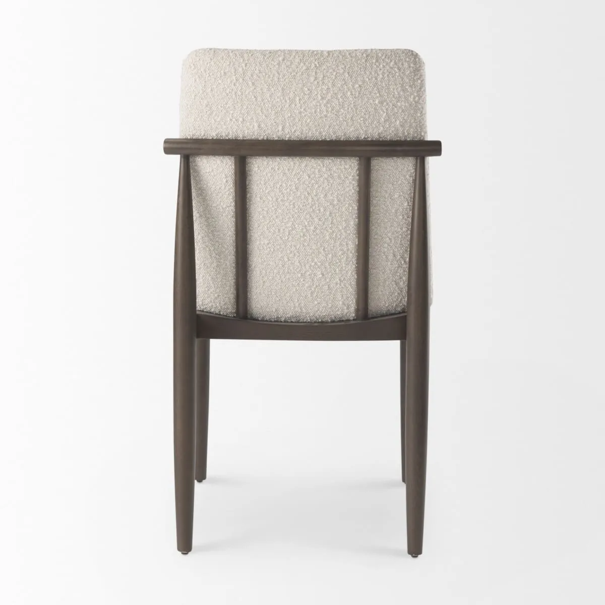 Cavett Dining Chair Cream Bouclé Fabric | Dark Brown Wood