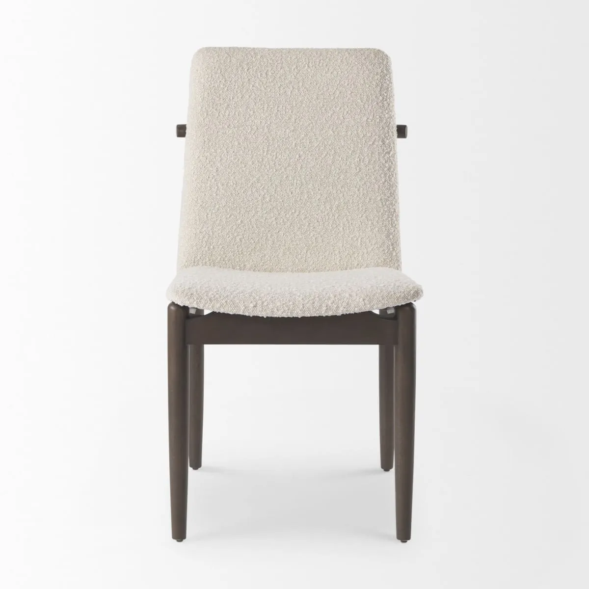 Cavett Dining Chair Cream Bouclé Fabric | Dark Brown Wood
