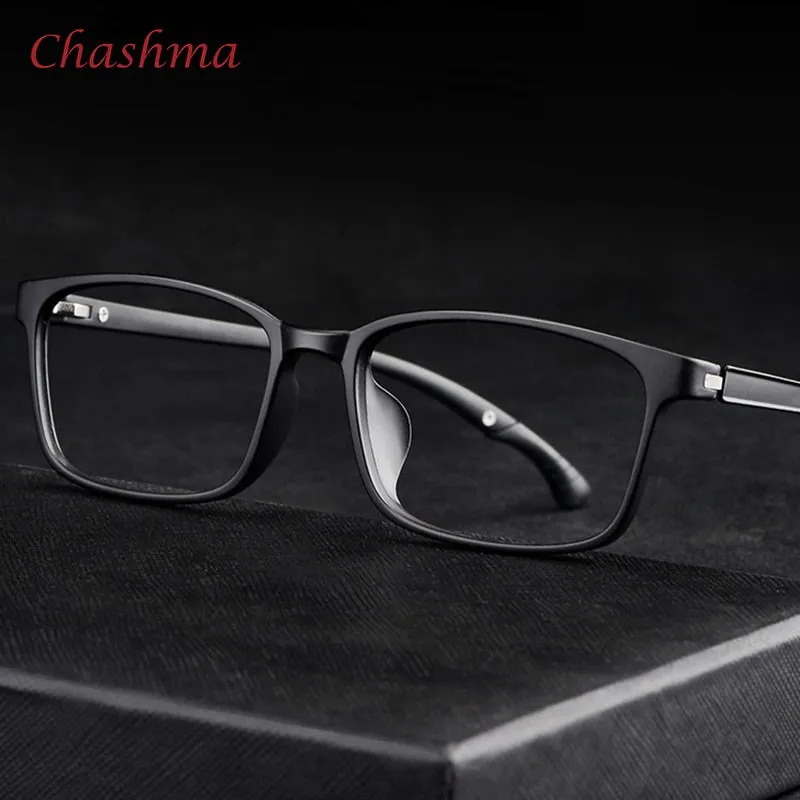 Chashma Ochki Unisex Full Rim Square Tr 90 Titanium Eyeglasses 5106
