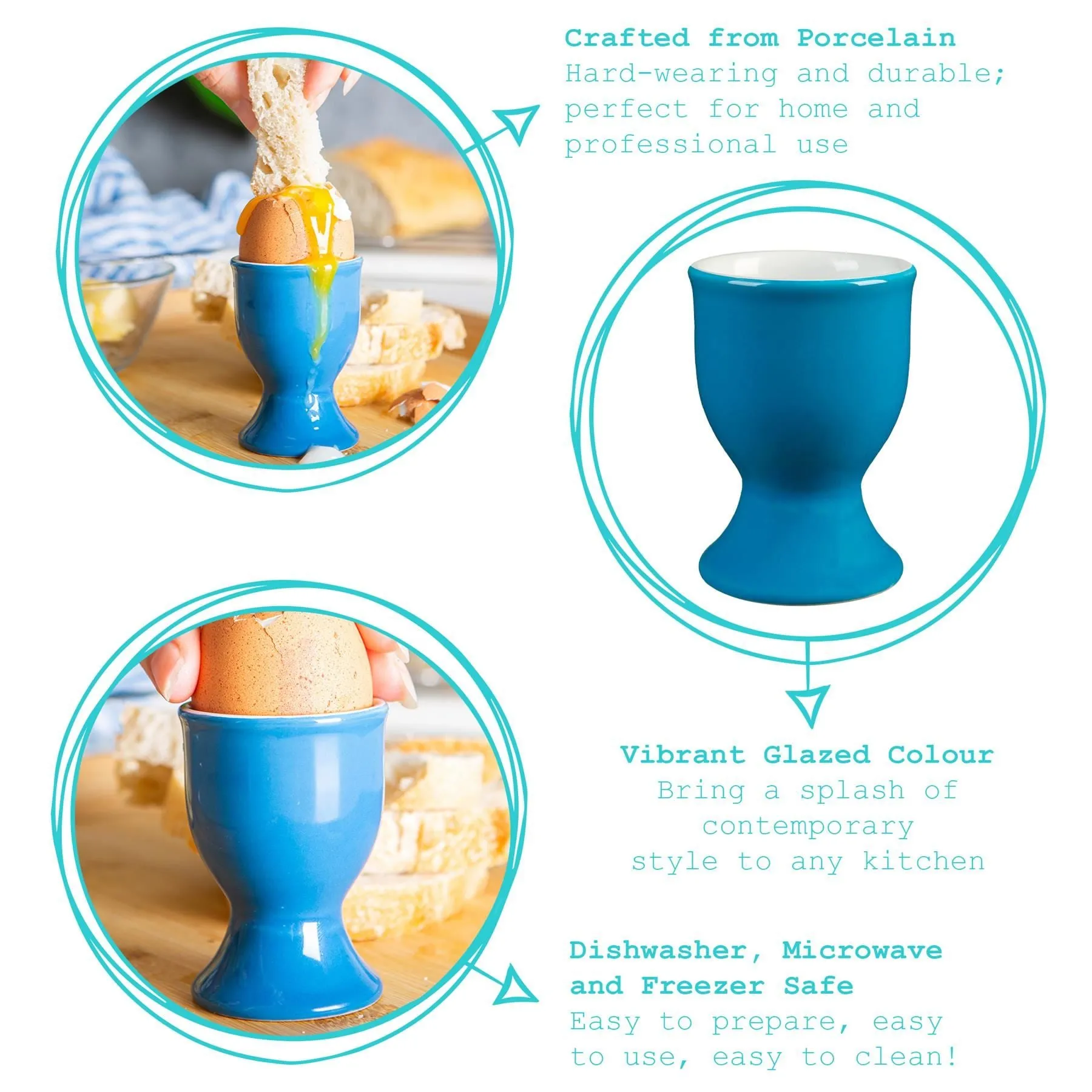 China Egg Cups - Pack of 6 - By Argon Tableware
