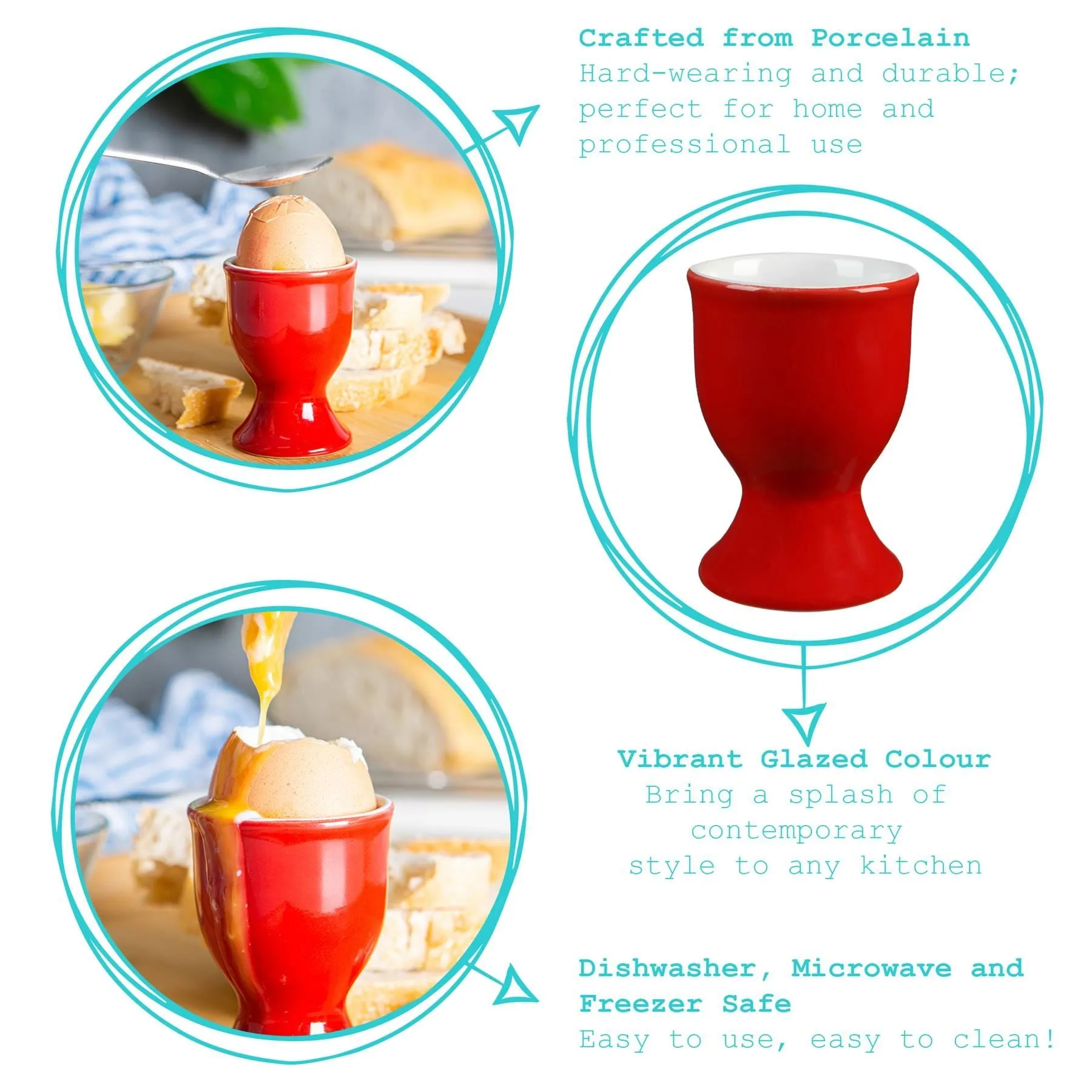 China Egg Cups - Pack of 6 - By Argon Tableware