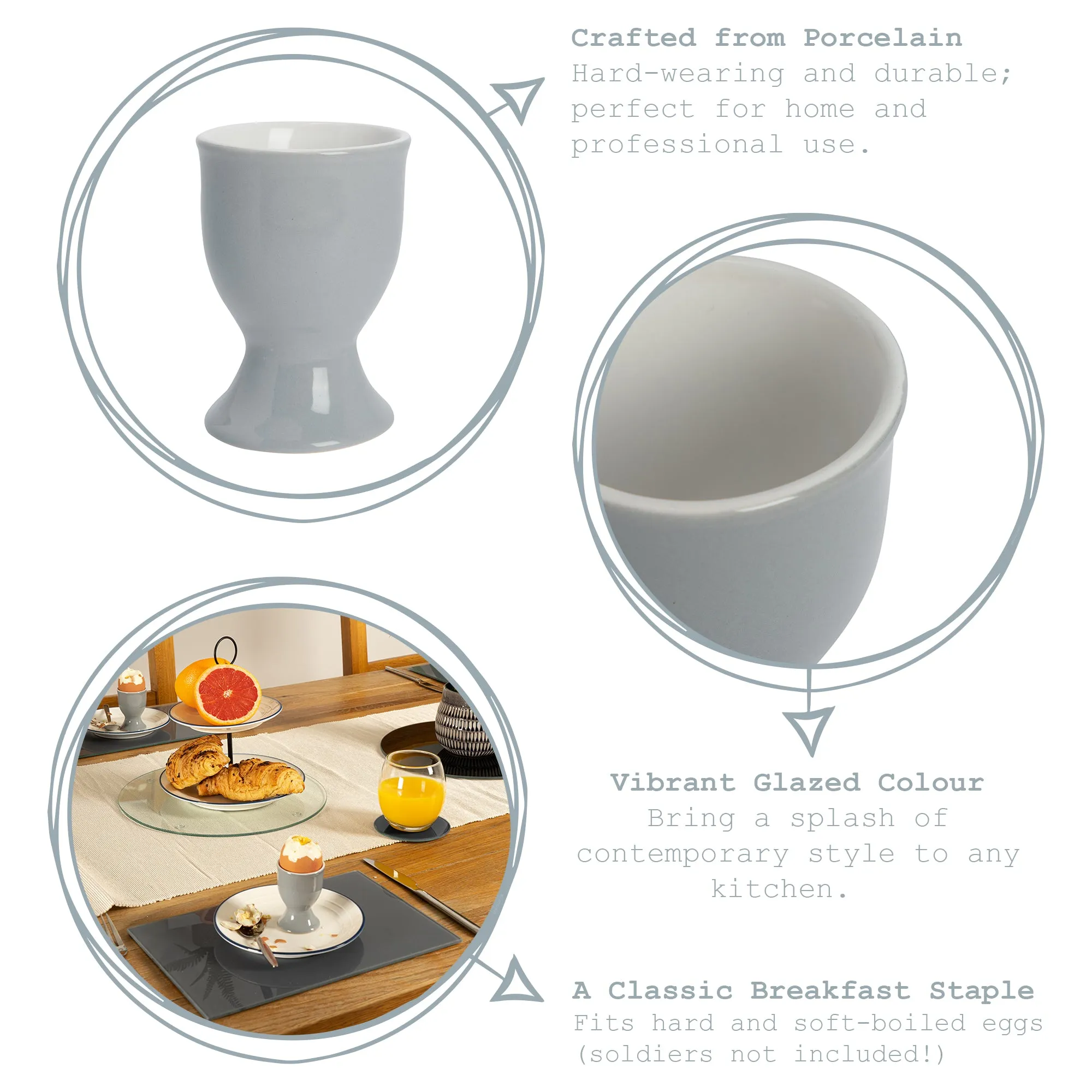 China Egg Cups - Pack of 6 - By Argon Tableware