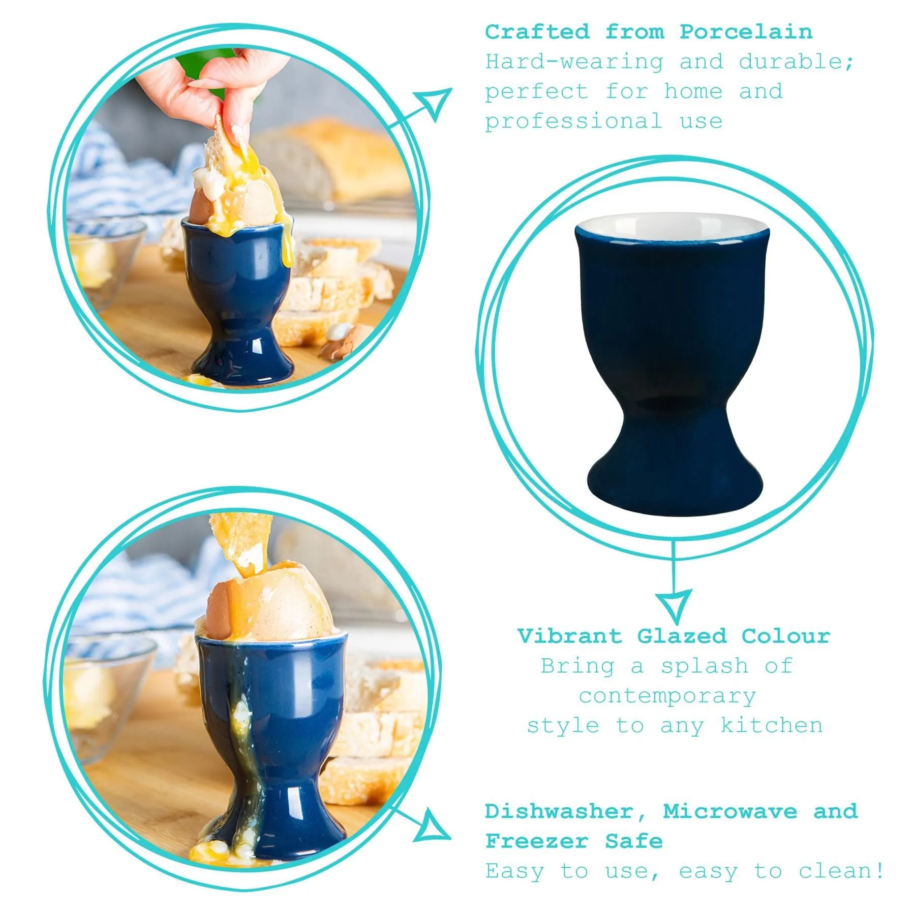 China Egg Cups - Pack of 6 - By Argon Tableware