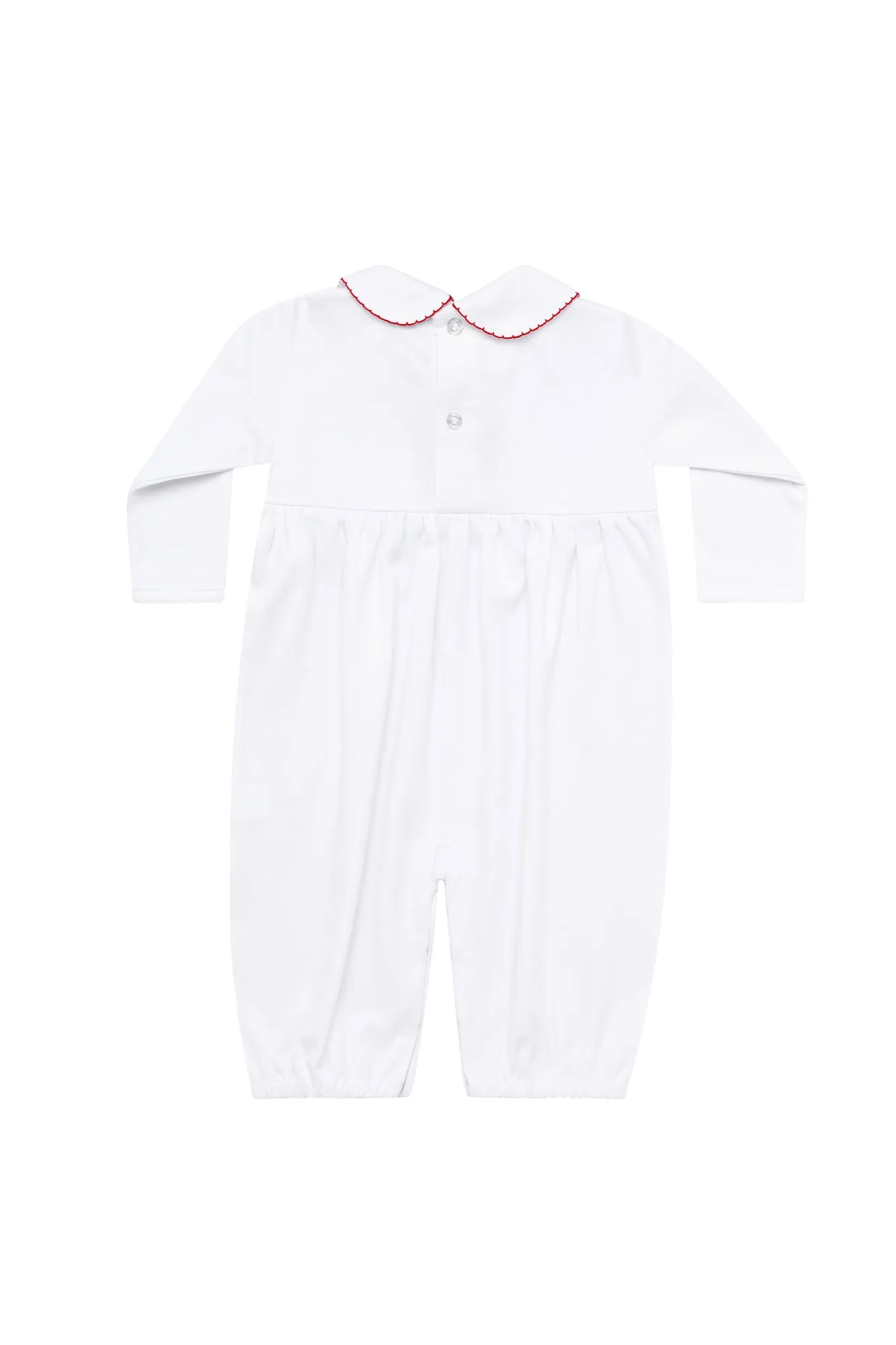 Christmas Smocked long Sleeve Romper
