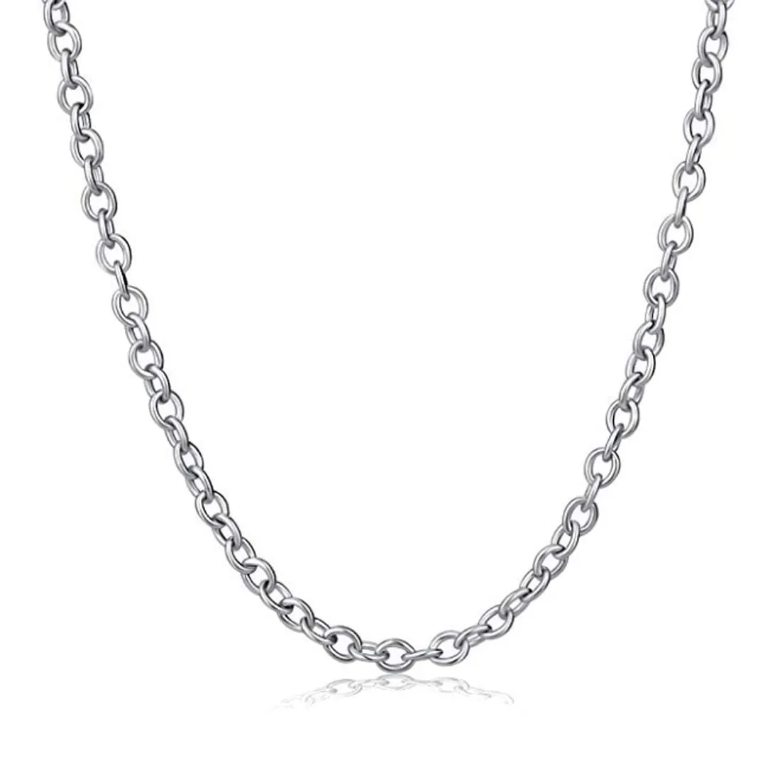 Classic Solid 925 Silver Anchor Chain Necklace For Men and Women