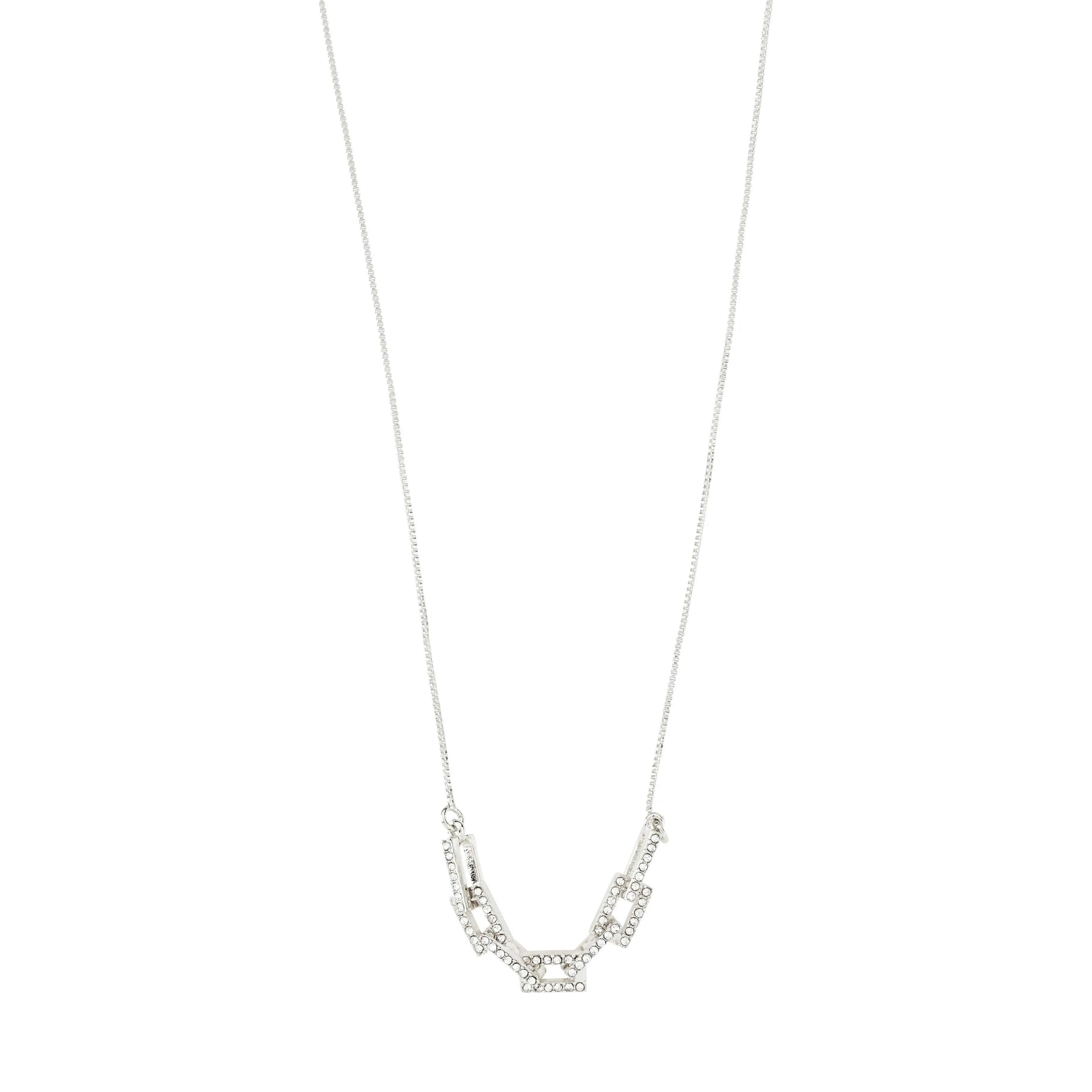 COBY recycled crystal pendant necklace silver-plated