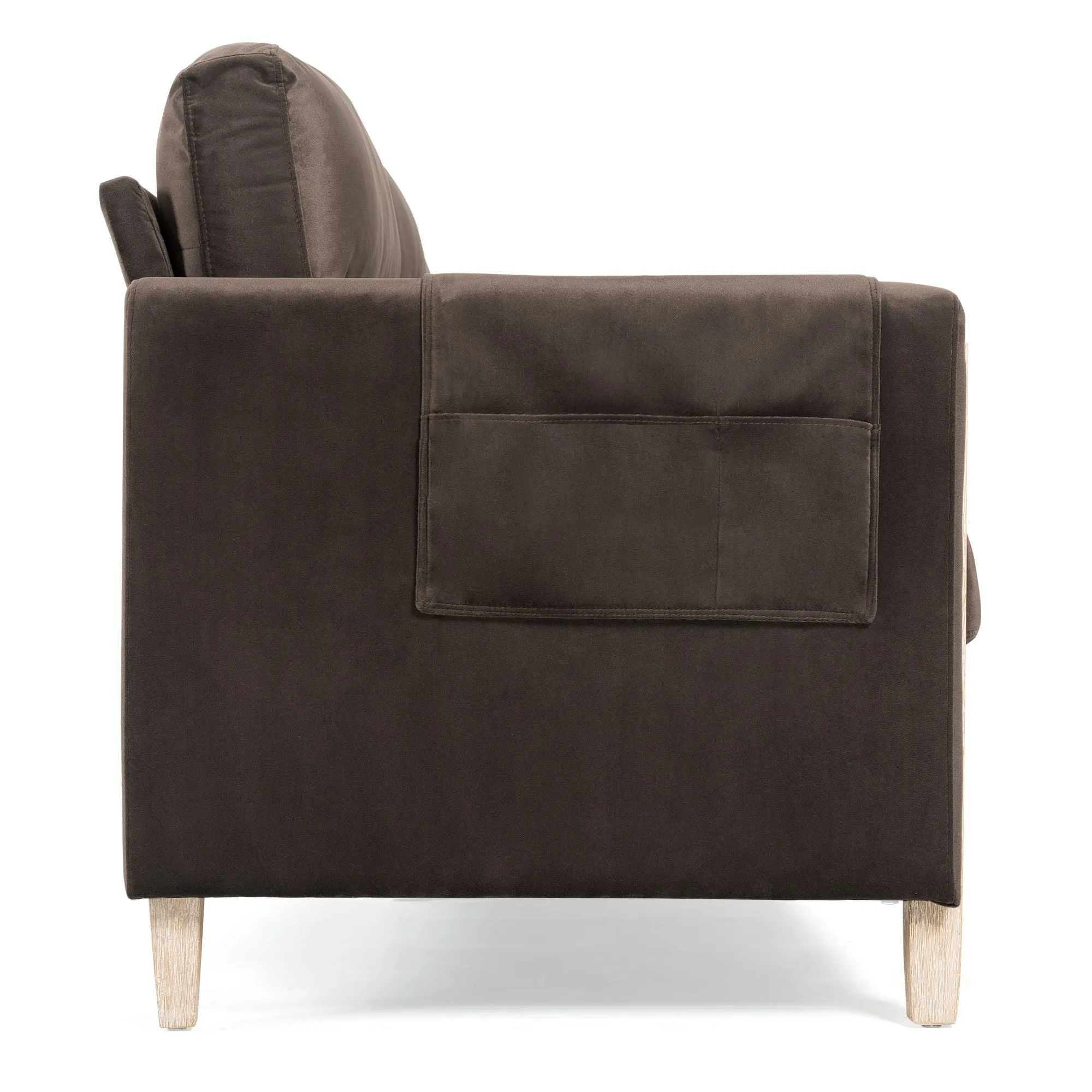 Comfortable Solid Wood Three-Seater Sofa, Soft Cushions, Durable And Long-Lasting, 79.5" Sofa Couch For Living Room