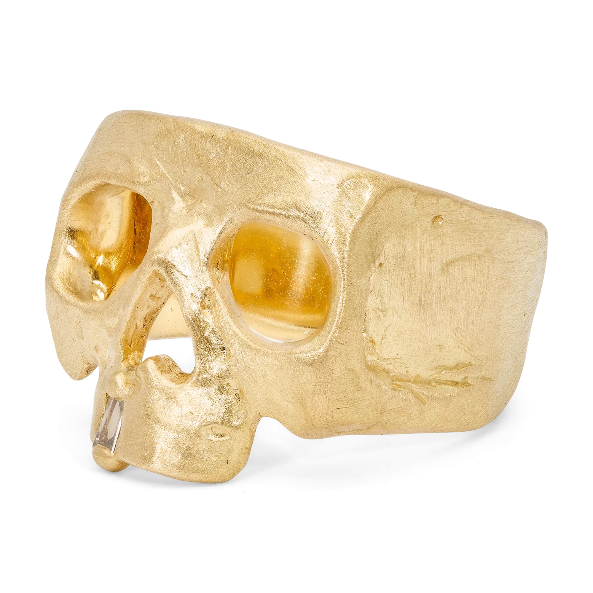 Diamond Snaggletooth Skull Ring - Size 6.5 - 11439