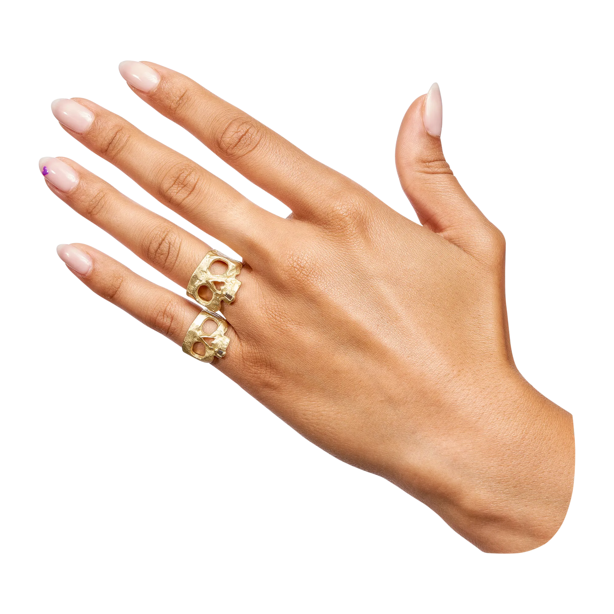 Diamond Snaggletooth Skull Ring - Size 6.5 - 11439