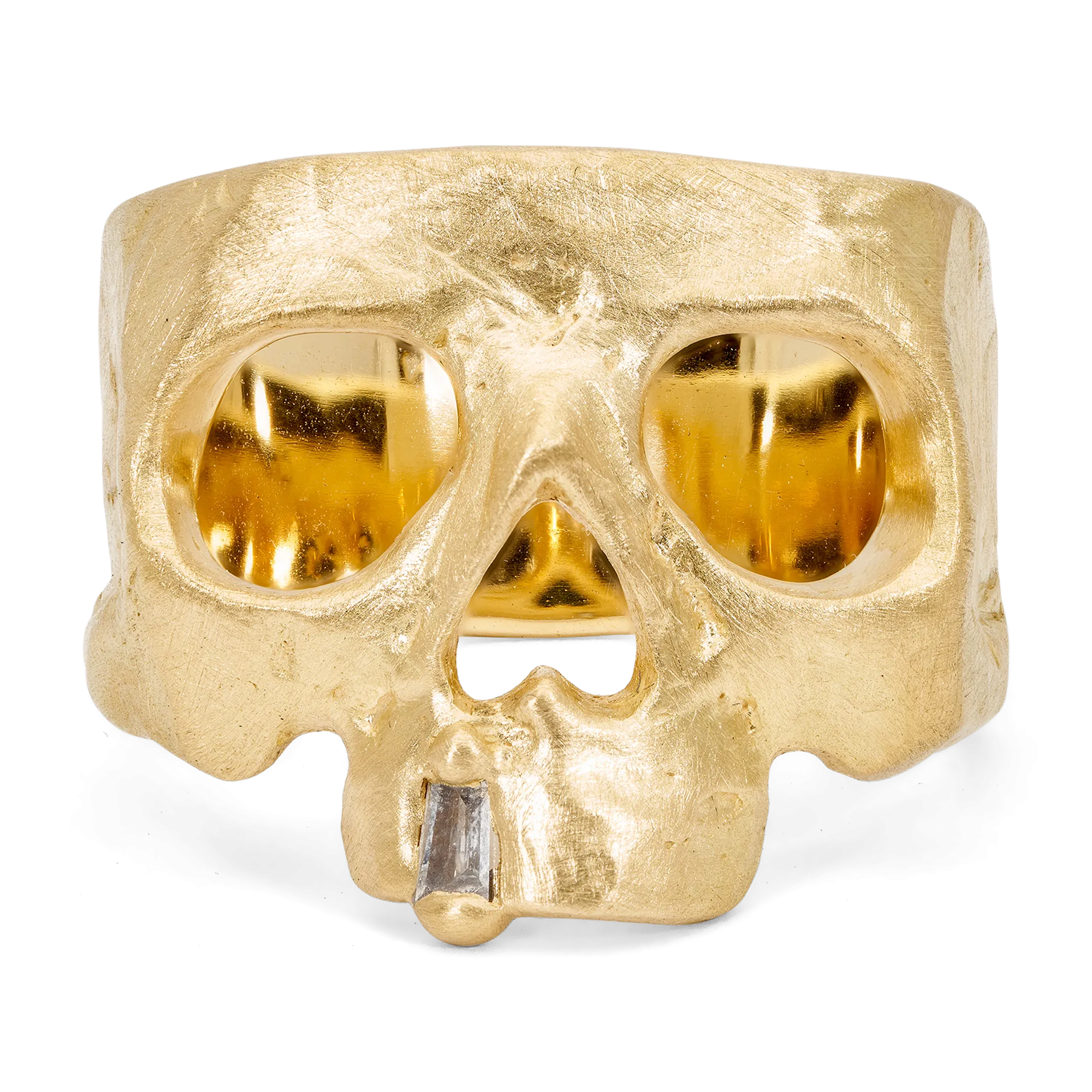 Diamond Snaggletooth Skull Ring - Size 6.5 - 11439