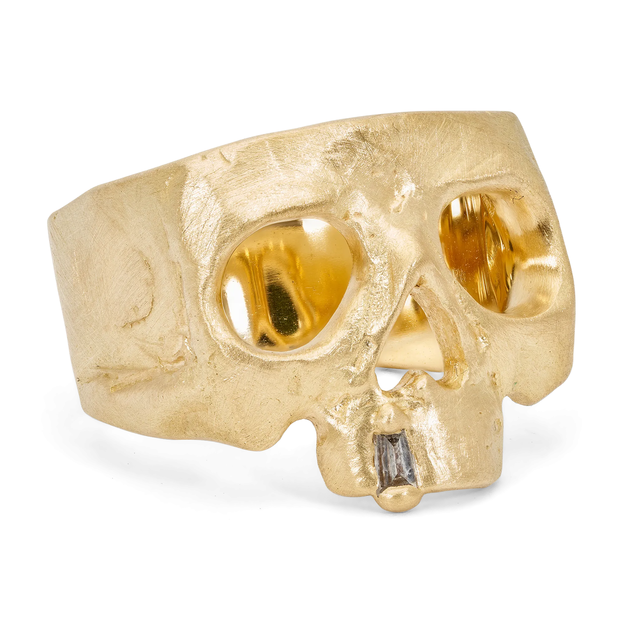 Diamond Snaggletooth Skull Ring - Size 6.5 - 11439