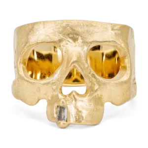 Diamond Snaggletooth Skull Ring - Size 6.5 - 11439