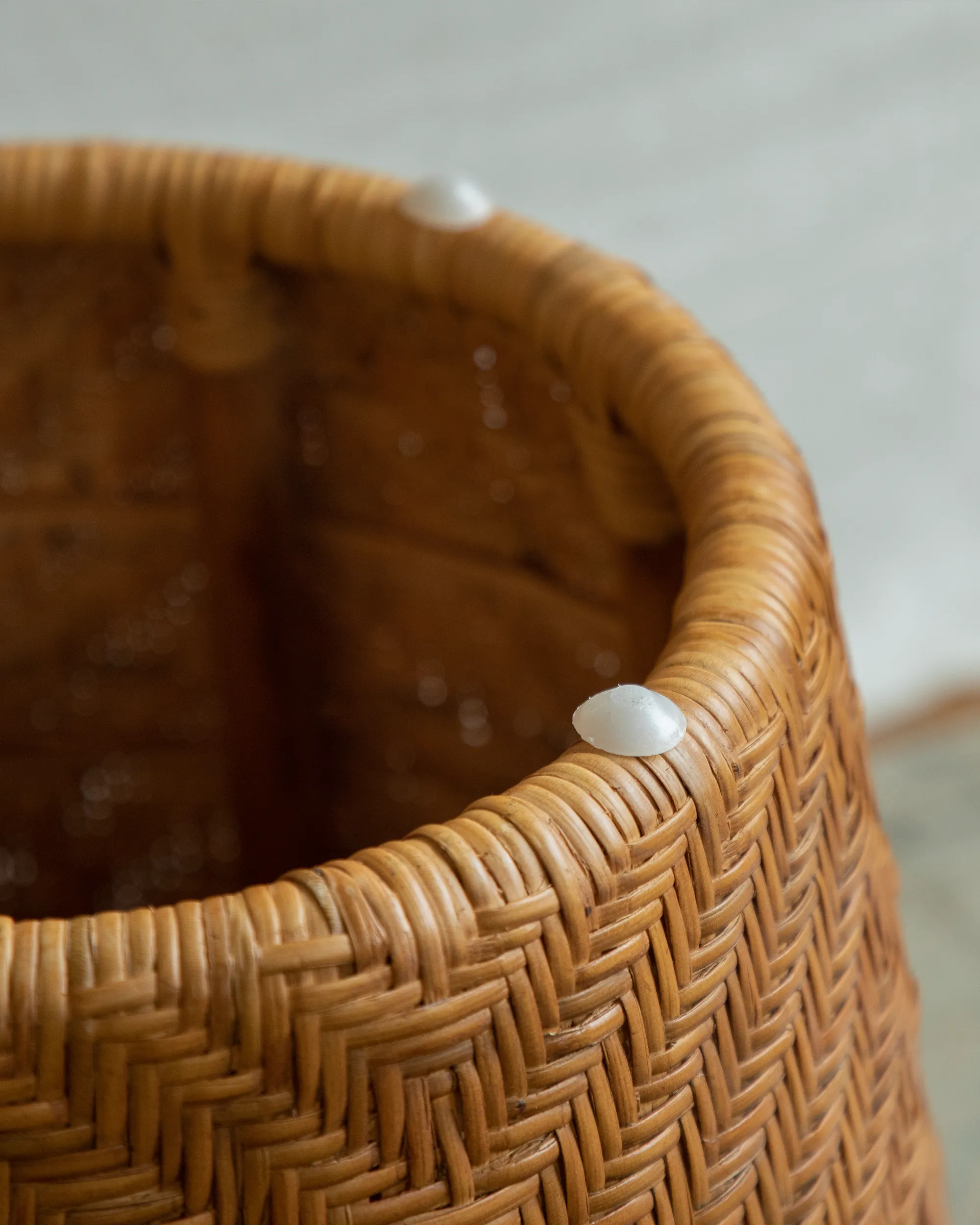 Drum Rattan Side Table