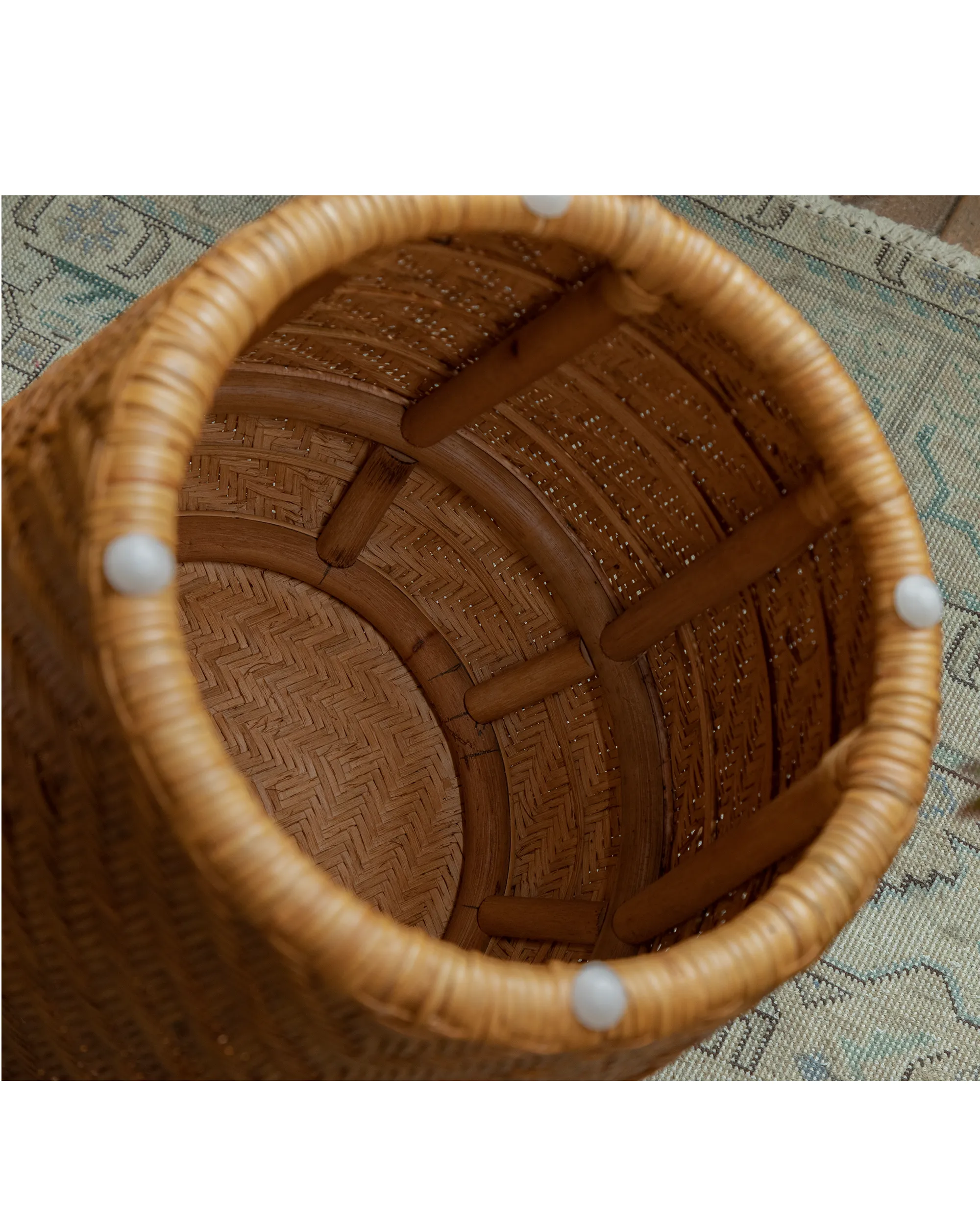 Drum Rattan Side Table