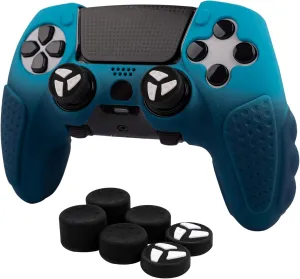 Durable Silicone Grip Cover for DualSense Edge PS5 Controller  Ergonomic, Anti-Slip Design with Thumb Stick Caps for Full Protection (New Blue)