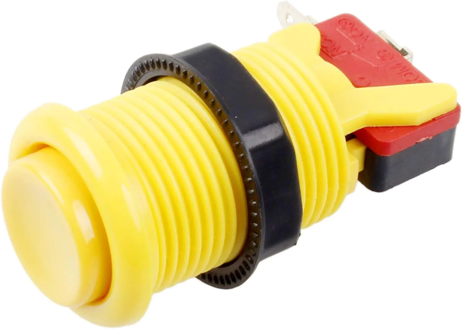 EG STARTS 6X American Style Standard Arcade Buttons Switchable Happ Type 30mm Push Button 3/16" Terminal for Jamma Mame Kit Parts (Yellow)