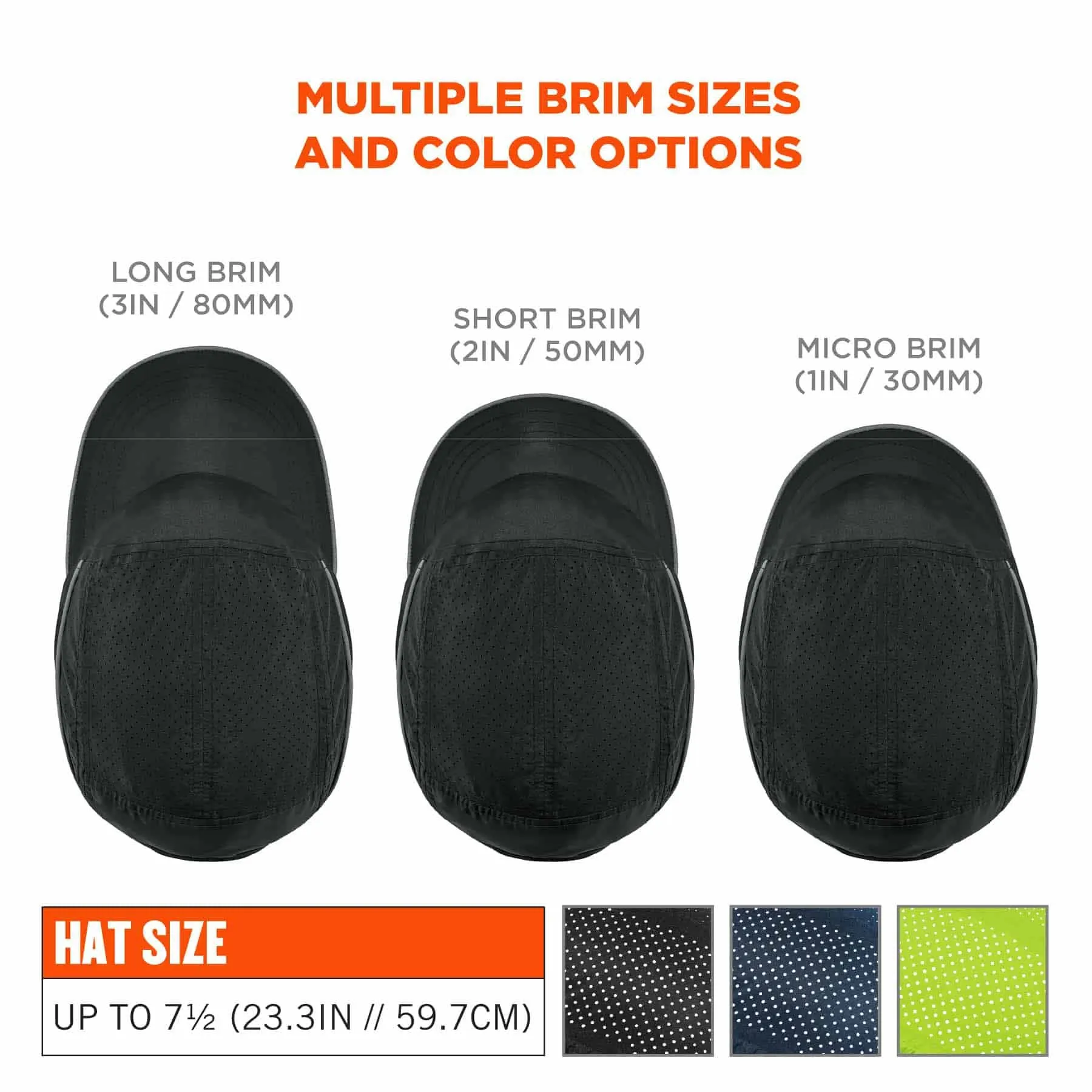 Ergodyne 23366 8955 Short Brim Black Lightweight Bump Cap Hat