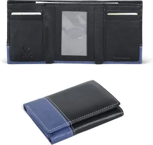 ESTALON Leather Trifold Wallet For Men - RFID Blocking - 6 Card Slots, 2 Slip Pockets & 1 Front ID Window - Minimalist Design, Slim Wallet