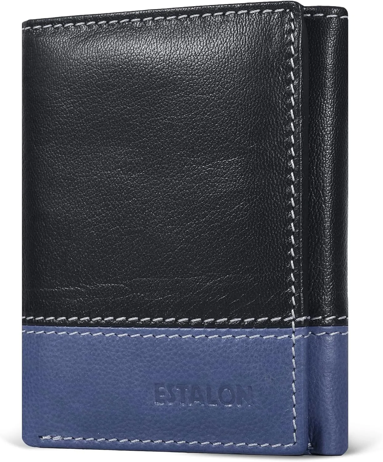 ESTALON Leather Trifold Wallet For Men - RFID Blocking - 6 Card Slots, 2 Slip Pockets & 1 Front ID Window - Minimalist Design, Slim Wallet