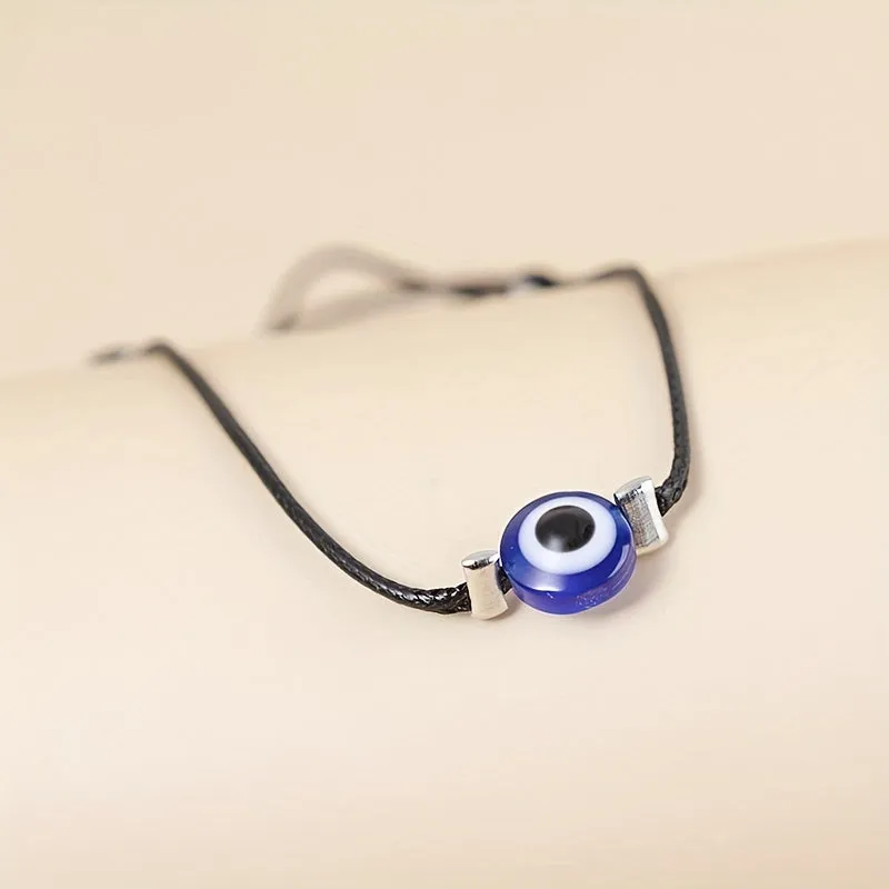 Evil Eye Protection Anklet with Waterproof PU Beads