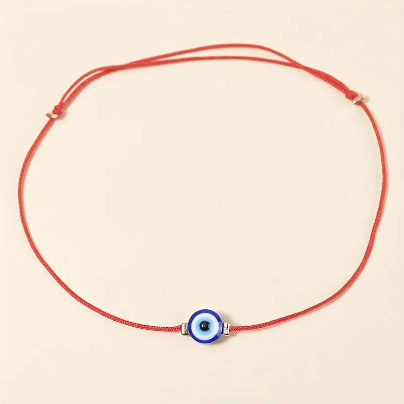 Evil Eye Protection Anklet with Waterproof PU Beads