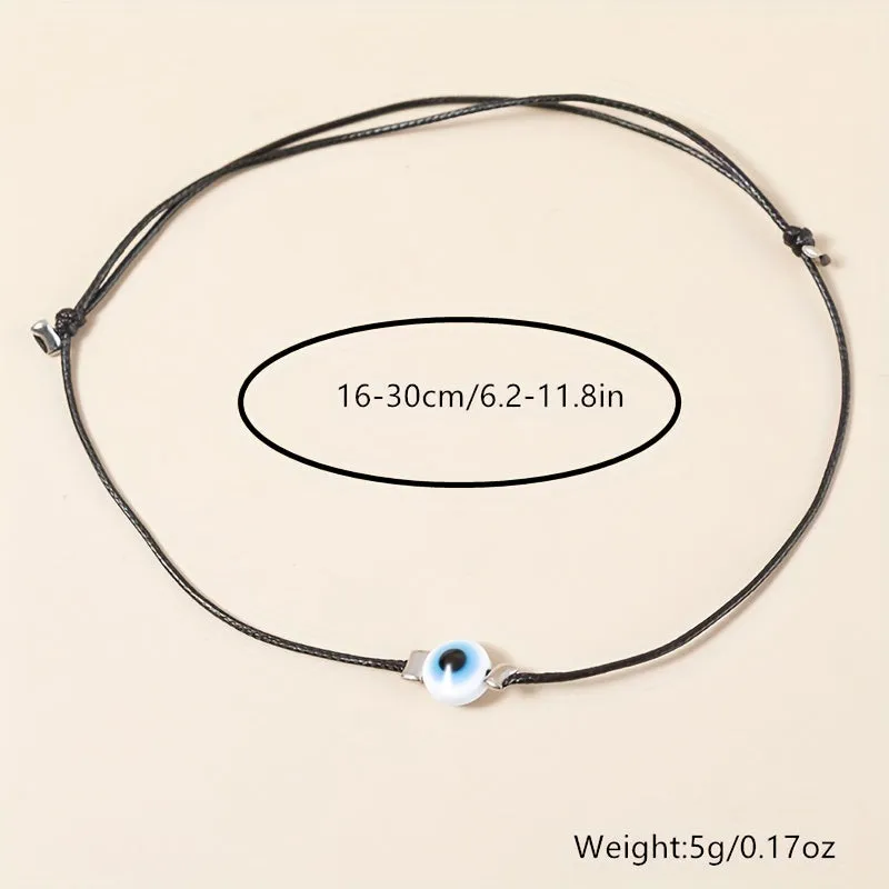 Evil Eye Protection Anklet with Waterproof PU Beads