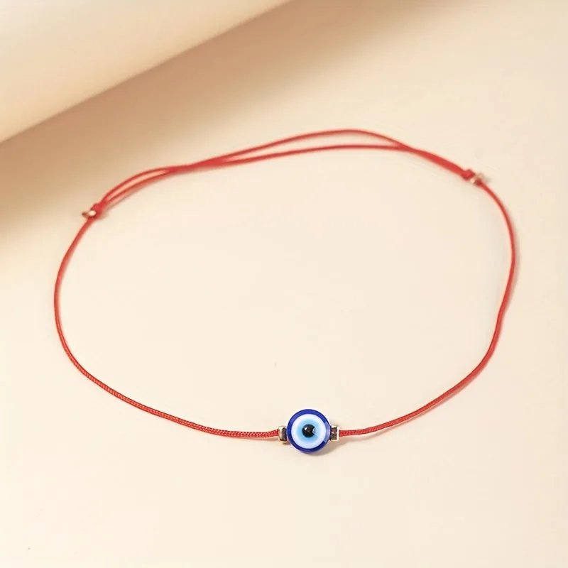 Evil Eye Protection Anklet with Waterproof PU Beads