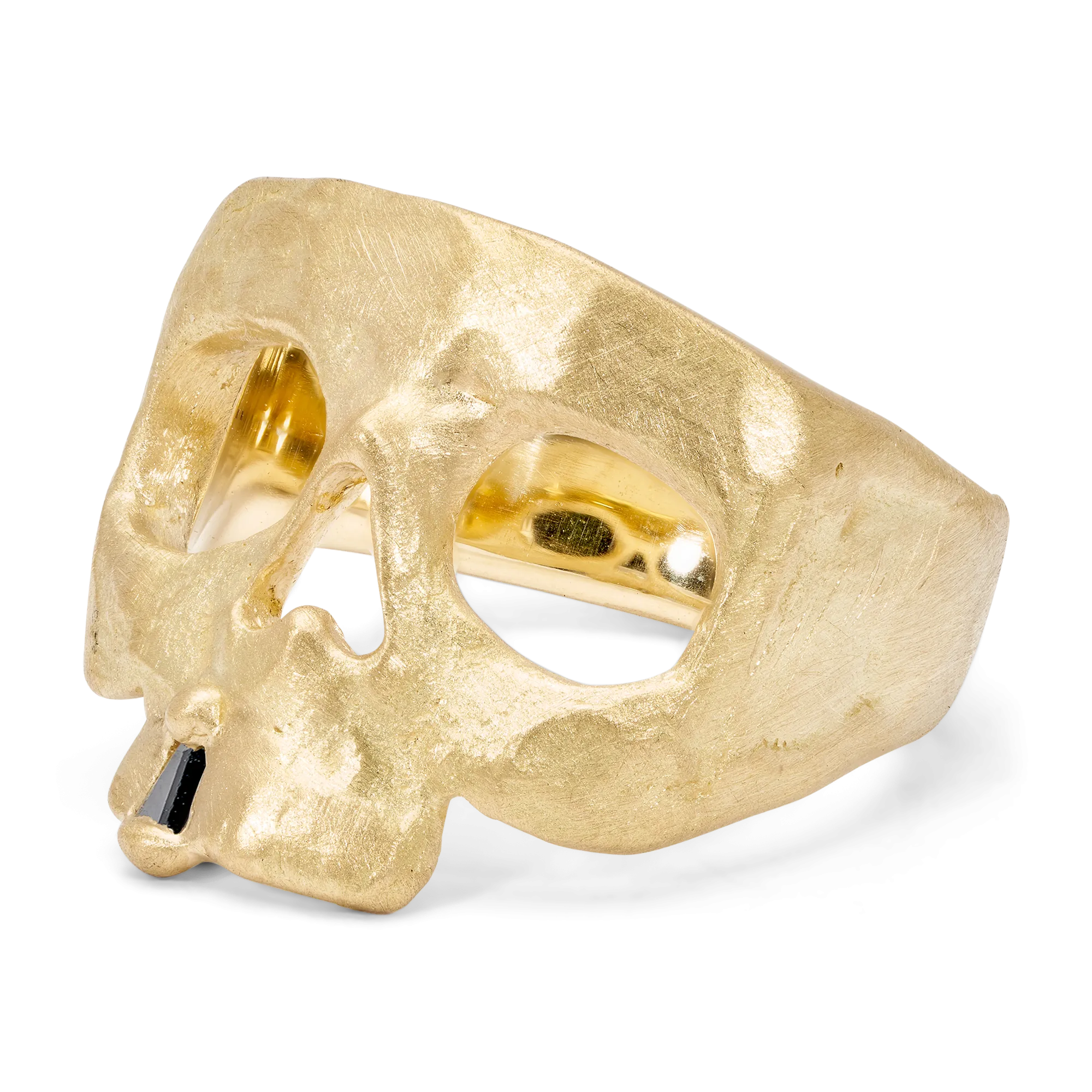 Extra Small Black Snaggletooth Skull Ring - Size 4.5 - 11771
