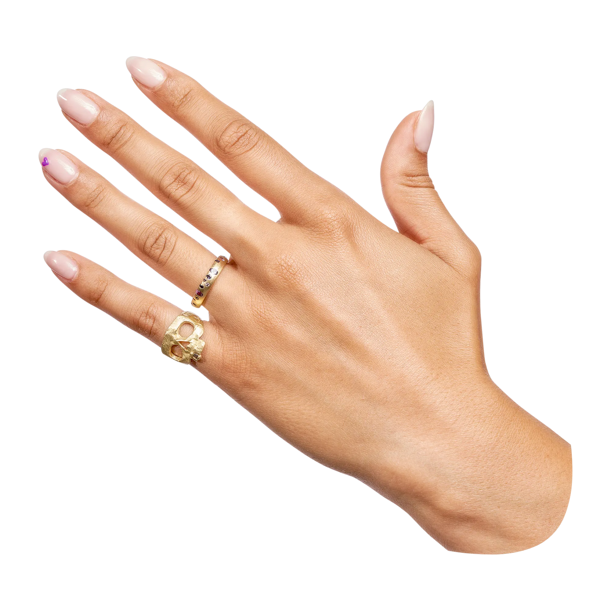 Extra Small Black Snaggletooth Skull Ring - Size 4.5 - 11771